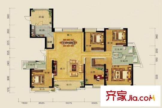 保利東湖林語33棟02單元230.67平方米 5室2廳3衛(wèi)1廚