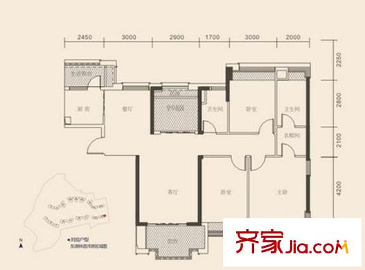 保利東湖林語36棟2梯04單位 3室2廳2衛(wèi)1廚