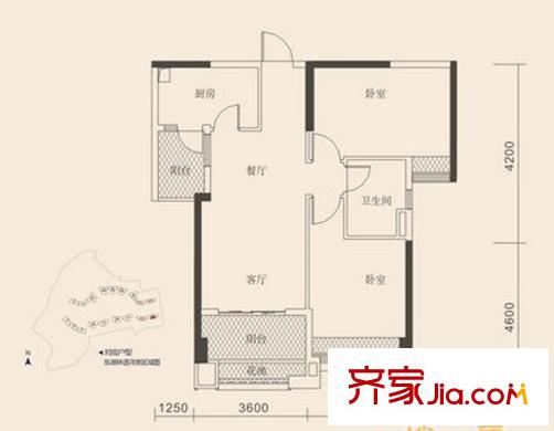 保利東湖林語36棟2梯03單位 2室2廳2衛(wèi)1廚
