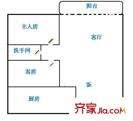 穗景樓戶型圖兩室兩廳戶型圖 2室2廳1衛(wèi)1廚