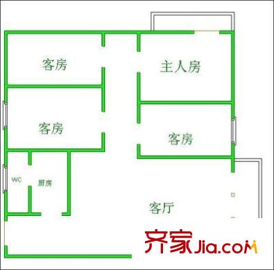 龍華小區(qū)戶型圖四室一廳戶型圖 4室1廳1衛(wèi)1廚