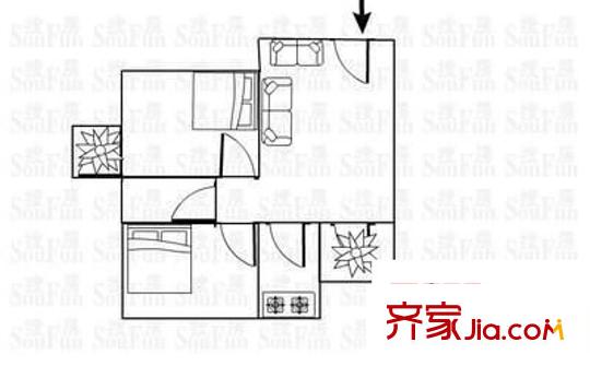 龍城小區(qū)戶型圖三室一廳戶型圖 3室1廳1衛(wèi)1廚