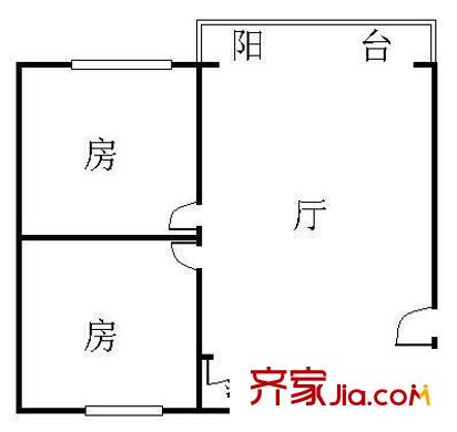 龍城小區(qū)戶型圖兩室兩廳戶型圖 2室2廳1衛(wèi)1廚
