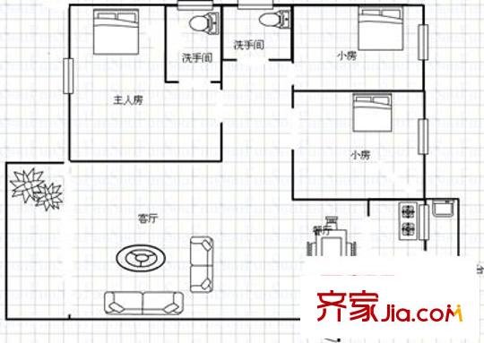 和豐明苑戶型圖3室2廳 戶型圖 3室2廳2衛(wèi)1廚
