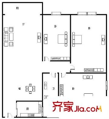 和豐明苑戶型圖3室2廳 戶型圖 3室2廳1衛(wèi)1廚
