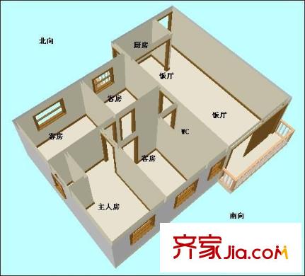 和豐明苑戶型圖4室1廳 戶型圖 4室1廳1衛(wèi)1廚