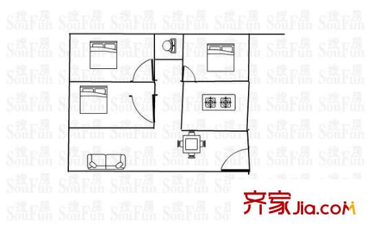 水頭河小區(qū) 4室 戶型圖