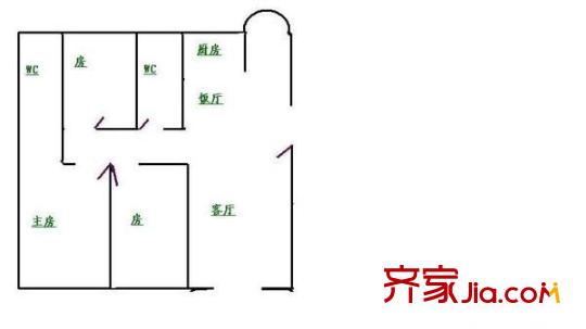嘉輝樓 3室 戶型圖