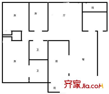富安花園 3室 戶型圖