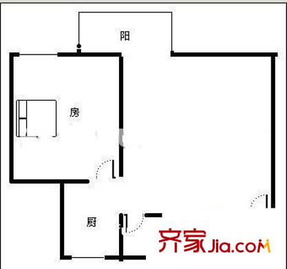 玉蘭村 1室1廳 戶型圖