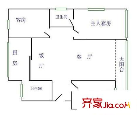 玉蘭村 3室2廳 戶型圖