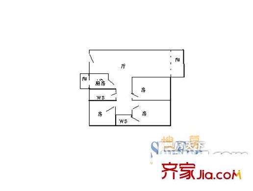 新宇樓戶型圖2室1廳 戶型圖 