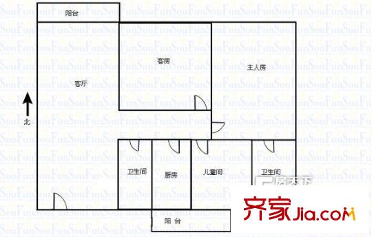 亮庭軒戶型圖3室1廳 戶型圖 3室1廳2衛(wèi)1廚