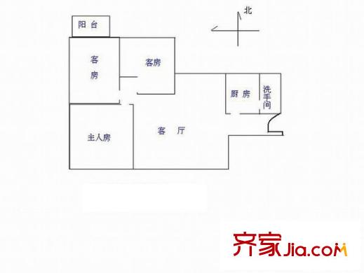 岐城大廈 3室 戶型圖