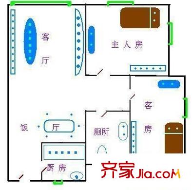 岐城大廈 3室 戶型圖