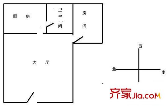 僑晶花園 1室 戶型圖