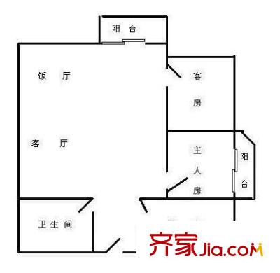 僑晶花園 2室 戶型圖
