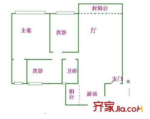 僑晶花園 3室 戶型圖