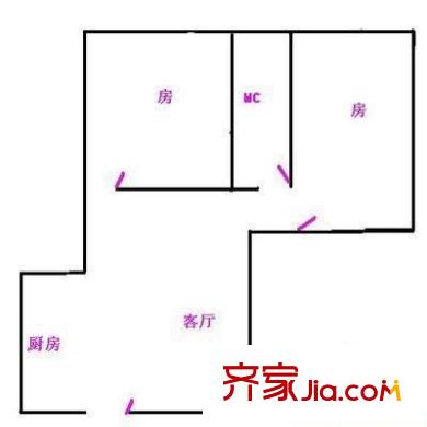 僑晶花園 2室 戶型圖