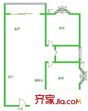僑晶花園 2室 戶型圖