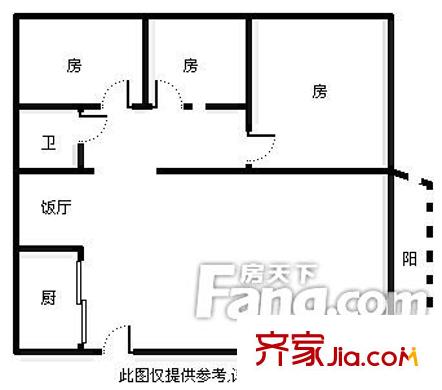 佳廣樓戶型圖3室2廳1衛(wèi)1廚 3室2廳1衛(wèi)1廚