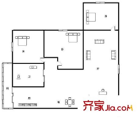 富豪花園 3室 戶型圖