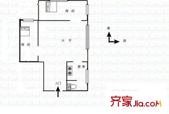 桂城富豪花園 2室 戶型圖