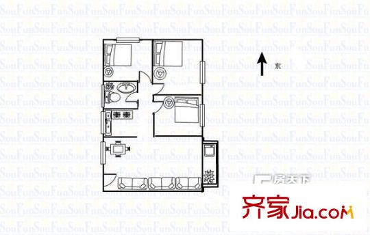 晉源大廈 3房1廳 戶(hù)型圖 