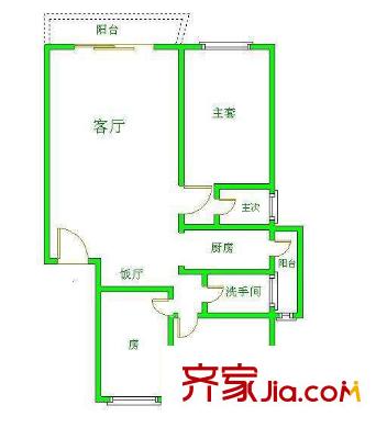 美麗家園戶型圖3室2廳戶型圖 3室2廳2衛(wèi)1廚