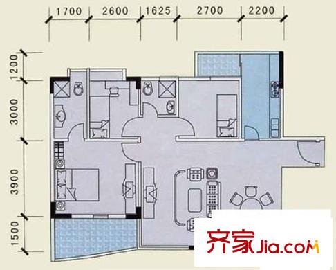 星匯華軒 3室 戶型圖