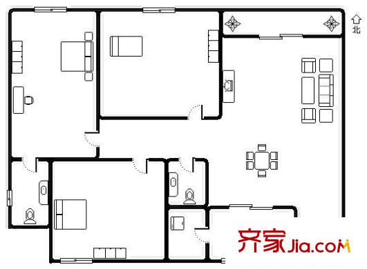尚庭雅居 3室 戶型圖