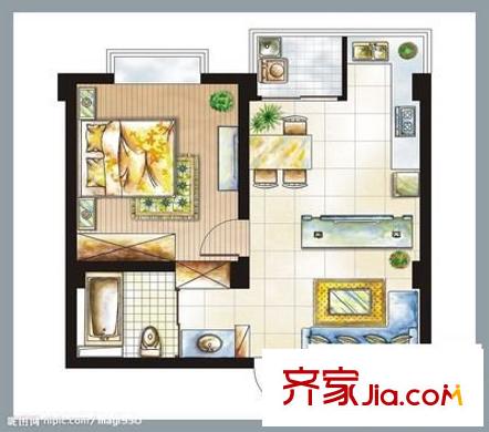 南海桂花園 2室 戶型圖