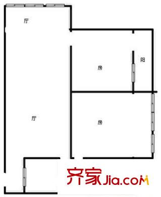 岐城大廈 2室 戶型圖