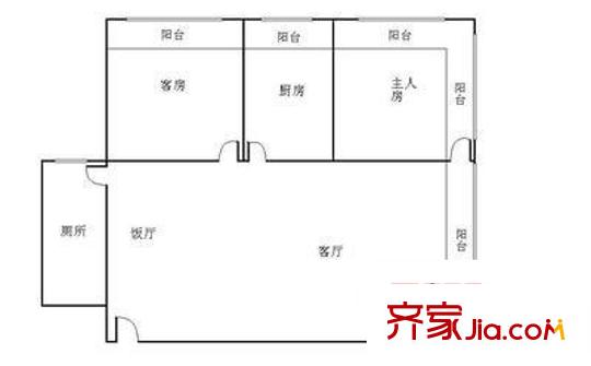 岐城大廈 2室 戶型圖