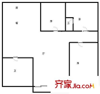 僑晶花園 3室 戶型圖