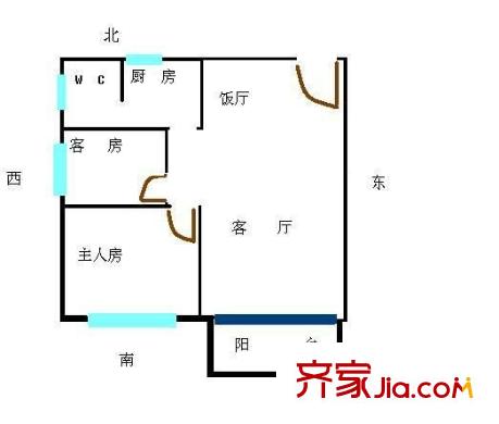 瑞麗花園 2室 戶型圖