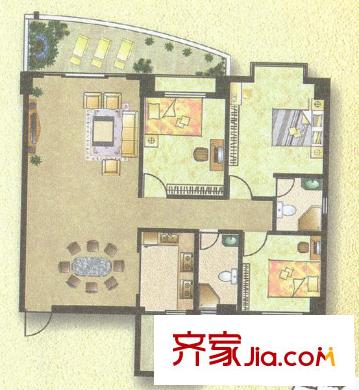 錦繡華庭戶型圖30棟樓1002平面圖 