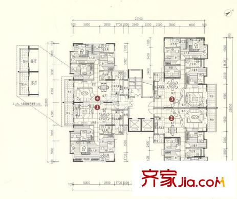 活力盈居戶型圖2期7座平面圖 