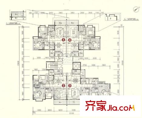 活力盈居戶(hù)型圖2期2座平面圖 