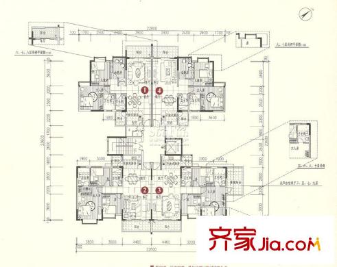 活力盈居戶(hù)型圖2期4座平面圖 