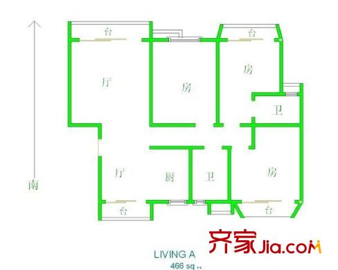 尚庭雅居 3室 戶型圖