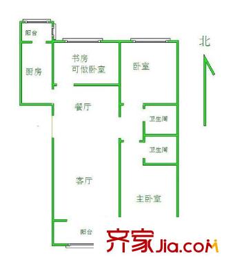 尚庭雅居 3室 戶型圖