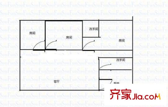 佳華大廈戶型圖三室一廳戶型圖 3室1廳2衛(wèi)1廚