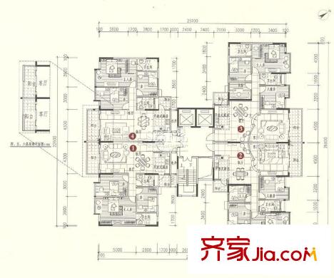 活力盈居戶型圖2期6座平面圖 