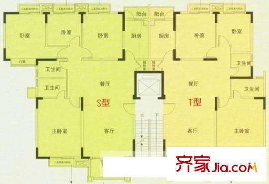 康城尚域 3室 戶型圖