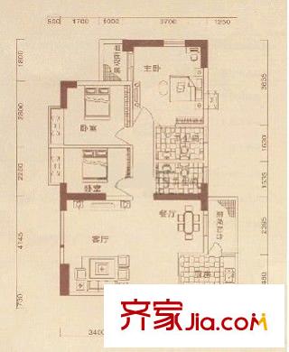 瑞麗花園 4室 戶型圖