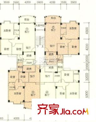錦繡華庭戶型圖23#3-4平面圖 