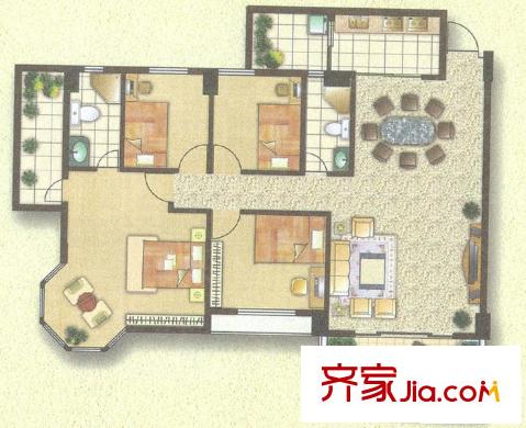 錦繡華庭戶型圖31棟樓803平面圖 