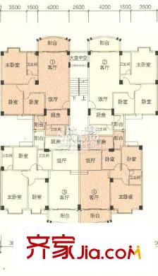錦繡華庭戶型圖26#3-4平面圖 