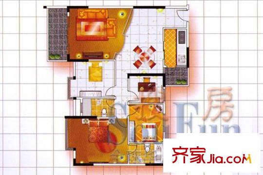 活力盈居戶(hù)型圖一期二區(qū)16座01 4室2廳2衛(wèi)1廚